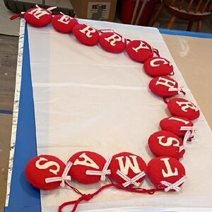 Vintage Red Merry Christmas Garland
